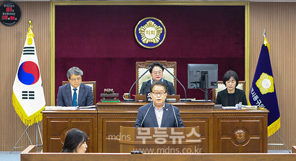 5분 발언을 하고 있는 박종균 의원 (동구의회 제공)