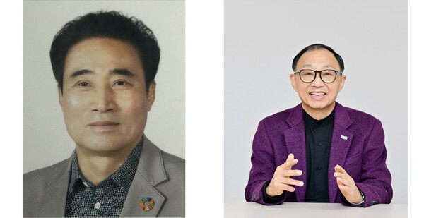 사회봉사 부문은 김동주 계림1동 통우회장(좌)과 이종진 학운동 지역사회보장협의체 위원장(우)이 공동으로 수상했다./동구청 제공