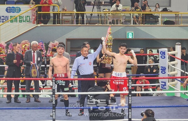 영광군 출신 복싱챔피언 이우민, 1차 방어전 승리!/영광군 제공