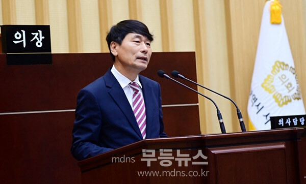 5분 발언을 하고 있는 김옥수 광주 서구의원 (김옥수 의원실 제공)