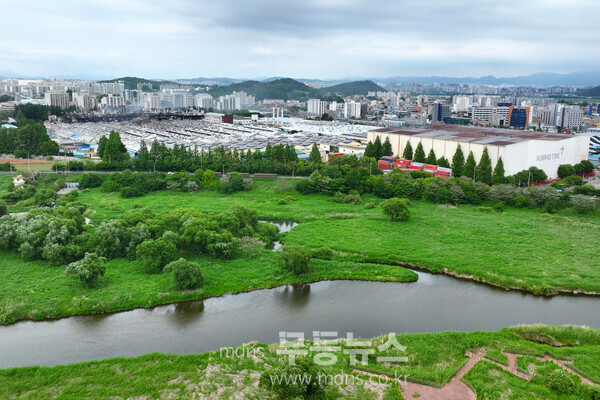 광산구 황룡강 전경(22일 촬영)