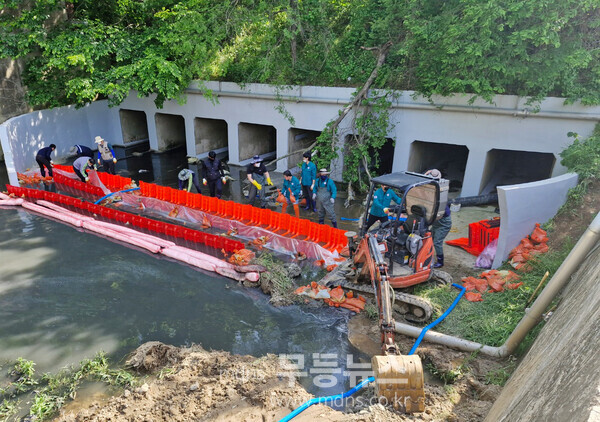 광산구 금호타이어 화재 오염수 차단 조치