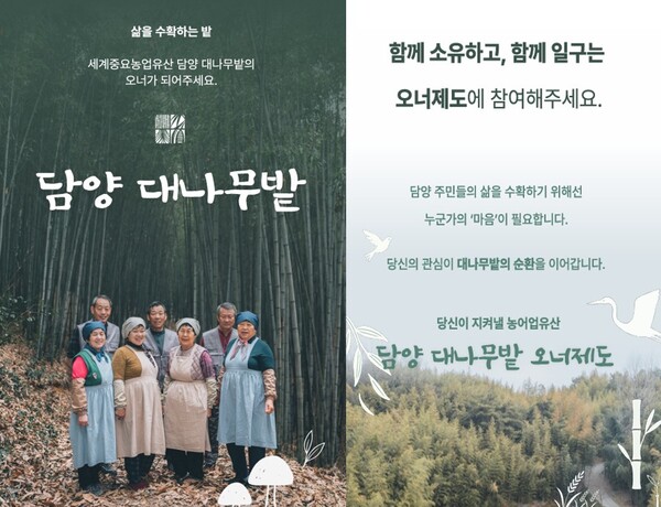 세계중요농업유산 ‘담양 대나무밭’의 오너가 되어주세요