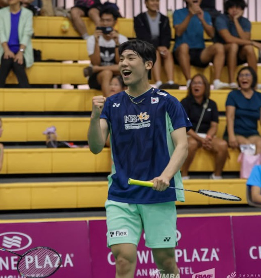 말레이시아 국제배드민턴 대회에 참여한 김제현 선수의 모습/강진군 제공