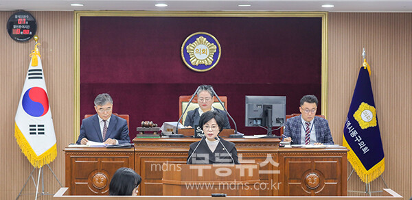 5분 발언을 하고 있는 김현숙 의원 (동구의회 제공)