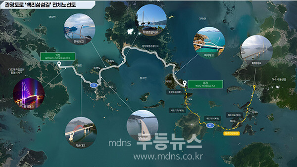 여수 백리 섬길 노선도 (전남도 제공)