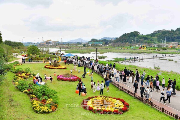 황룡갈 축제장을 첮은 관광객들 (장성군 제공)