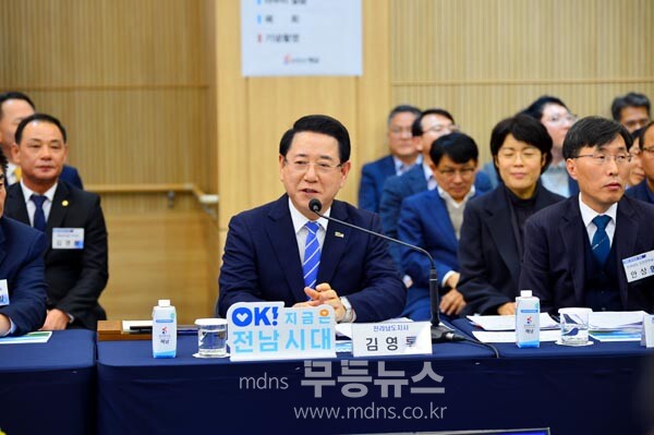 해남군에서 열린 김영록 전남도지사의 정책비전투어 / 인사말을 하고 있는 김영록 전남도지사 (사진촬영 ; 조경륜)