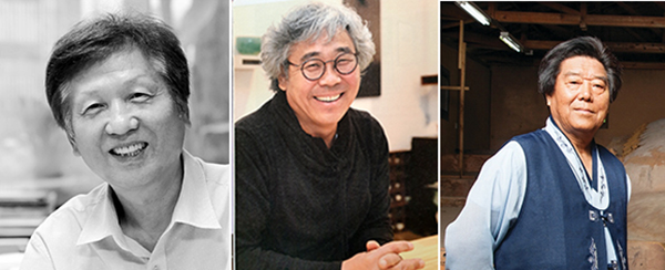 수상자 (좌로부터) 금초 정광주 선생, 김양균 얼쑤대표,  이용희 청자장 (대동문화재단 제공)