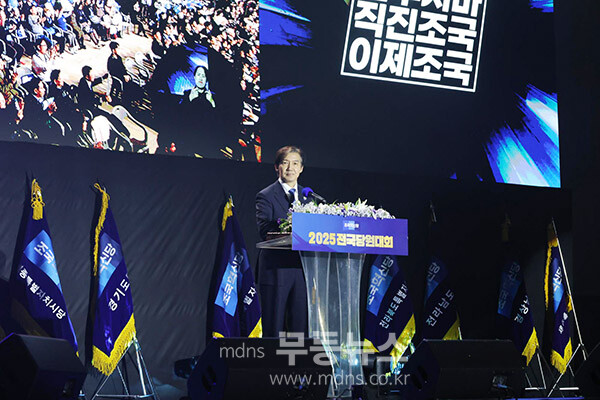 23일 열린 조국혁신당 2025 전국당원대회  / 수락연설을 하고 있는 조국 조국혁신당 당 대표(출처 / 조국혁신당)