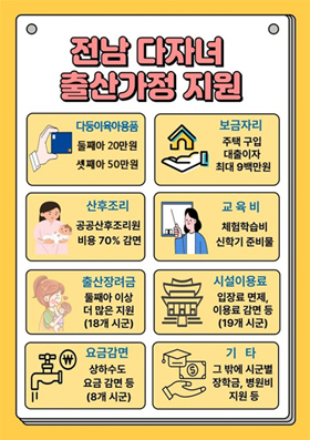 다자녀 출산가정 지원 홍보물